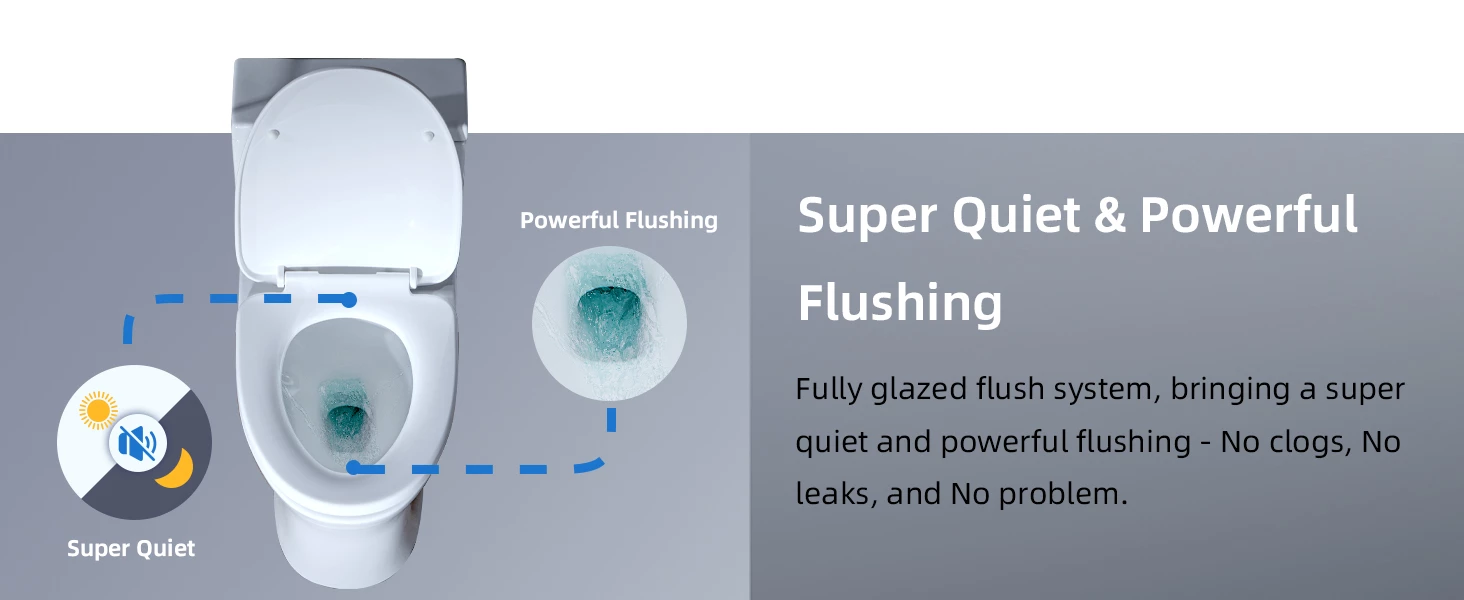 WOODBRIDGE Modern One Piece Dual Flush 1.28 GP Toilet,with Soft Closing Seat, Oil Rubbed Bronze Button B0750-ORB, White 18 WOODBRIDGE Modern One Piece Dual Flush 1.28 GP Toilet,with Soft Closing Seat, Oil Rubbed Bronze Button B0750-ORB, White - Image 16