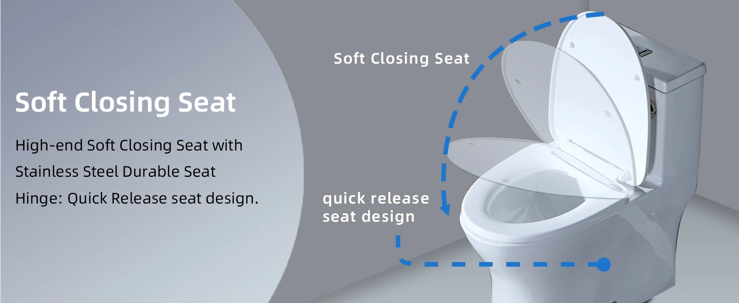 WOODBRIDGE Modern One Piece Dual Flush 1.28 GP Toilet,with Soft Closing Seat, Oil Rubbed Bronze Button B0750-ORB, White 19 WOODBRIDGE Modern One Piece Dual Flush 1.28 GP Toilet,with Soft Closing Seat, Oil Rubbed Bronze Button B0750-ORB, White - Image 17