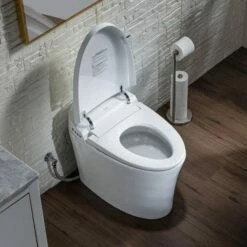 WOODBRIDGE B0970S Smart Bidet Tankless Toilet Elongated One Piece Chair Height, Auto Flush, Foot Sensor Operation, Heated Seat With Integrated Multi Function Remote Control In White -Woodbridgebath Shop 20230306103427W5OMVZV1 thumb 600x600