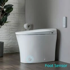 WOODBRIDGE B0970S Smart Bidet Tankless Toilet Elongated One Piece Chair Height, Auto Flush, Foot Sensor Operation, Heated Seat With Integrated Multi Function Remote Control In White -Woodbridgebath Shop 20230306103742W5OMVZV1 thumb 600x600