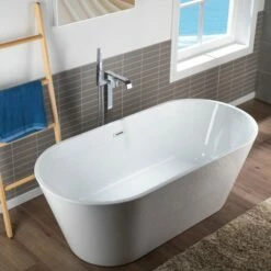 WOODBRIDGE F0036CH Contemporary Single Handle Floor Mount Freestanding Tub Filler Faucet With Hand Shower In Polished Chrome Finish. -Woodbridgebath Shop 20230310113355W5OMVZV1 thumb 600x600