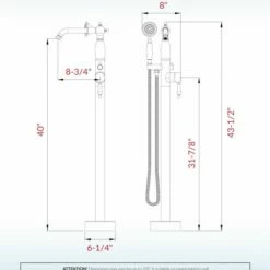 WOODBRIDGE F0048MB Fusion Single Handle Floor Mount Freestanding Tub Filler Faucet With Telephone Hand Shower In Matte Black Finish -Woodbridgebath Shop 20230314145426W5OMVZV1 thumb 600x600