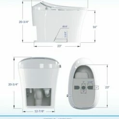 WOODBRIDGE LT610 One Piece Elongated Smart Toilet Bidet With Massage Washing, Auto Open And Close Seat And Lid, Auto Flush, Heated Seat And Integrated Multi Function Remote Control, White -Woodbridgebath Shop 20230321135608W5OMVZV1 thumb 600x600