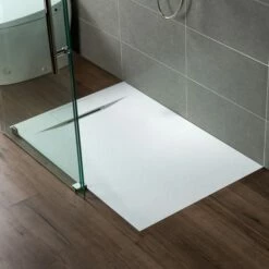WOODBRIDGE 60-in L X 36-in W Zero Threshold End Drain Shower Base With Reversable Drain Placement, Matching Decorative Drain Plate And Tile Flange, Wheel Chair Access, Low Profile, White -Woodbridgebath Shop 20230428133758W5OMVZV1 thumb 600x600