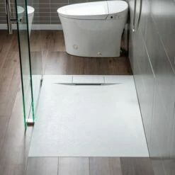 WOODBRIDGE 60-in L X 36-in W Zero Threshold End Drain Shower Base With Reversable Drain Placement, Matching Decorative Drain Plate And Tile Flange, Wheel Chair Access, Low Profile, White -Woodbridgebath Shop 20230428133844W5OMVZV1 thumb 600x600