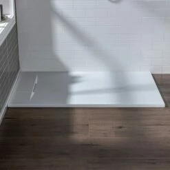 WOODBRIDGE 60-in L X 36-in W Zero Threshold End Drain Shower Base With Reversable Drain Placement, Matching Decorative Drain Plate And Tile Flange, Wheel Chair Access, Low Profile, White -Woodbridgebath Shop 20230428133908W5OMVZV1 thumb 600x600