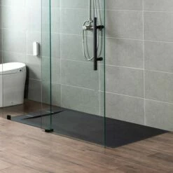 WOODBRIDGE 60-in L X 36-in W Zero Threshold End Drain Shower Base With Reversable Drain Placement, Matching Decorative Drain Plate And Tile Flange, Wheel Chair Access, Low Profile, Black -Woodbridgebath Shop 20230428134322W5OMVZV1 thumb 600x600