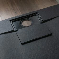 WOODBRIDGE 60-in L X 36-in W Zero Threshold End Drain Shower Base With Reversable Drain Placement, Matching Decorative Drain Plate And Tile Flange, Wheel Chair Access, Low Profile, Black -Woodbridgebath Shop 20230428134330W5OMVZV1 thumb 600x600