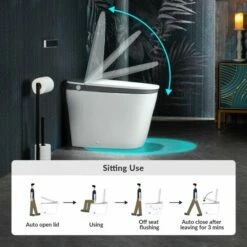 WOODBRIDGE B0930S Smart Bidet Toilet With 1.28 GPF Dua Flush Auto Open & Close, Auto Flush,Foot Sensor Flush, 1000 Gram MaP Flushing Score,LED Display, Chair Height Design And Cleaning Foam Dispenser -Woodbridgebath Shop 20230512160023W5OMVZV1 thumb 600x600