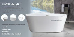 WOODBRIDGE 71" Acrylic Freestanding Bathtub Contemporary Soaking Tub With Brushed Nickel Overflow And Drain,White Tub,B1538-B/N-Drain&O -Woodbridgebath Shop 20230529142432W5OMVZV1