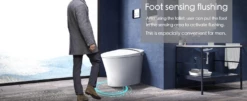 WOODBRIDGE B0970S Smart Bidet Tankless Toilet Elongated One Piece Chair Height, Auto Flush, Foot Sensor Operation, Heated Seat With Integrated Multi Function Remote Control In White -Woodbridgebath Shop 20230529155242W5OMVZV1