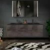WOODBRIDGE 60 In. W X 18-7/8 In. D Contemporary Wall Hung Floating Vanity In Rose Wood With Quartz Sand Composite Vanity Top In Black With Matching Finish Sink. -Woodbridgebath Shop 20230602165804W5OMVZV1 thumb 600x600
