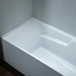 WOODBRIDGE 60" Acrylic Rectangular Alcove Soaking Bathtub In White With Right Drain, Chrome Pop-Up Drain Included BA6030R -Woodbridgebath Shop 20230705093700W5OMVZV1 thumb 600x600