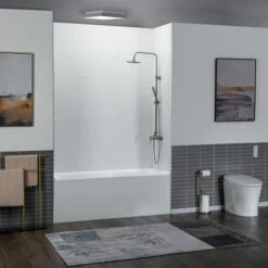 WOODBRIDGE 54" Acrylic Rectangular Alcove Soaking Bathtub In White With Right Drain, Chrome Pop-Up Drain Included BA5430R -Woodbridgebath Shop 20230705150911W5OMVZV1 thumb 600x600