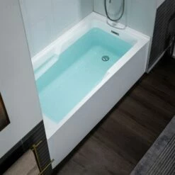 WOODBRIDGE 54" Acrylic Rectangular Alcove Soaking Bathtub In White With Right Drain, Chrome Pop-Up Drain Included BA5430R -Woodbridgebath Shop 20230705150941W5OMVZV1 thumb 600x600