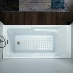 WOODBRIDGE 60" Acrylic Rectangular Alcove Soaking Bathtub In White With Right Drain, Brushed Nickel Pop-Up Drain Included BA6032R -Woodbridgebath Shop 20230705153536W5OMVZV1 thumb 600x600
