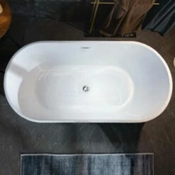 WOODBRIDGE 67" L X 31-1/2" W Freestanding Contemporary Soaking Bathtub With Chrome Pop-Up Drain Drain And Overflow Option, White, BTA1526+C-Drain &O -Woodbridgebath Shop 20230706172130W5OMVZV1 thumb 600x600