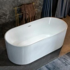 WOODBRIDGE 67" L X 31-1/2" W Freestanding Contemporary Soaking Bathtub With Chrome Pop-Up Drain Drain And Overflow Option, White, BTA1526+C-Drain &O -Woodbridgebath Shop 20230706172301W5OMVZV1 thumb 600x600