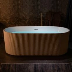 WOODBRIDGE 67" L X 31-1/2" W Freestanding Contemporary Soaking Bathtub With Chrome Pop-Up Drain Drain And Overflow Option, White, BTA1526+C-Drain &O -Woodbridgebath Shop 20230706172309W5OMVZV1 thumb 600x600