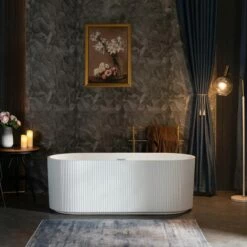 WOODBRIDGE 67" L X 31-1/2" W Freestanding Contemporary Soaking Bathtub With Chrome Pop-Up Drain Drain And Overflow Option, White, BTA1526+C-Drain &O -Woodbridgebath Shop 20230706172327W5OMVZV1 thumb 600x600