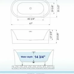 WOODBRIDGE 67" Acrylic Freestanding Bathtub Contemporary Soaking Tub With Chrome Overflow And Drain,White Tub,B0057-C -Woodbridgebath Shop 202307271545556Z2EVUJ2 thumb 600x600