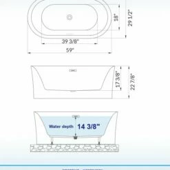WOODBRIDGE 59" Acrylic Freestanding Bathtub Contemporary Soaking Tub With Chrome Overflow And Drain,White Tub,B0058-CH -Woodbridgebath Shop 202307271657087BO3N8CG thumb 600x600