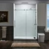 WOODBRIDGE Frameless Sliding Shower Doors With Soft Close System, 56-60" Width X 76"Height With 3/8"(10mm) Clear Tempered Glass In Polished Chrome Finish, BSDC6076-C -Woodbridgebath Shop 20230804095056TEU0RIH3 thumb 600x600