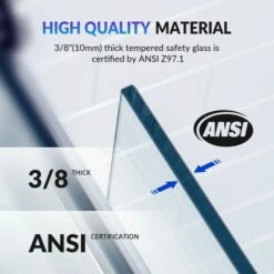 WOODBRIDGE Frameless Sliding Shower Doors With Soft Close System, 56-60" Width X 76"Height With 3/8"(10mm) Clear Tempered Glass In Polished Chrome Finish, BSDC6076-C -Woodbridgebath Shop 202308040952104I57WVX7 thumb 600x600