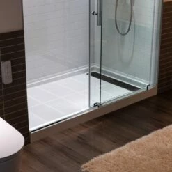 WOODBRIDGE Frameless Sliding Shower Doors With Soft Close System, 56-60" Width X 76"Height With 3/8"(10mm) Clear Tempered Glass In Polished Chrome Finish, BSDC6076-C -Woodbridgebath Shop 2023080409522167F16QOP thumb 600x600