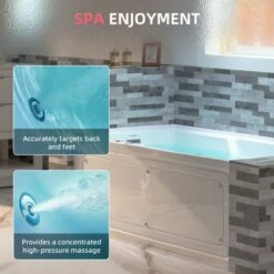 WOODBRIDGE 60" Alcove Acrylic Rectangular Whirlpool Heated Jetted Tub In White With Left Drain, Chrome Pop-up Drain Included BS6030L -Woodbridgebath Shop 20230816134221T3PID92V thumb 600x600