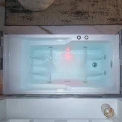 WOODBRIDGE 60" Alcove Acrylic Rectangular Whirlpool Heated Jetted Tub In White With Left Drain, Chrome Pop-up Drain Included BS6030L -Woodbridgebath Shop 20230816135125SVK38JD0 thumb 600x600