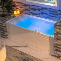 WOODBRIDGE 60" Alcove Acrylic Rectangular Whirlpool Heated Jetted Tub In White With Right Drain, Chrome Pop-up Drain Included BS6030R -Woodbridgebath Shop 20230816143315Z3JR91BT thumb 600x600