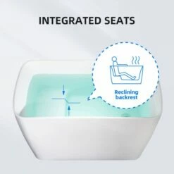 WOODBRIDGE 48" Acrylic Freestanding Rectangular Air Bath Bathtub With Pre-molded Seat And Chrome Pop-Up Drain And Overflow Option, White, B0170-C -Woodbridgebath Shop 20230818094912QPV62D7W thumb 600x600