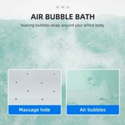 WOODBRIDGE 48" Acrylic Freestanding Rectangular Air Bath Bathtub With Pre-molded Seat And Chrome Pop-Up Drain And Overflow Option, White, B0170-C -Woodbridgebath Shop 20230818094931E68715ZZ thumb 600x600