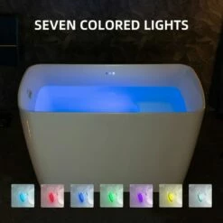 WOODBRIDGE 48" Acrylic Freestanding Rectangular Air Bath Bathtub With Pre-molded Seat And Chrome Pop-Up Drain And Overflow Option, White, B0170-C -Woodbridgebath Shop 20230818094936YB1E1WU6 thumb 600x600