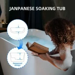 WOODBRIDGE 48" Acrylic Freestanding Rectangular Air Bath Bathtub With Pre-molded Seat And Chrome Pop-Up Drain And Overflow Option, White, B0170-C -Woodbridgebath Shop 20230818094940JG1PYZRB thumb 600x600