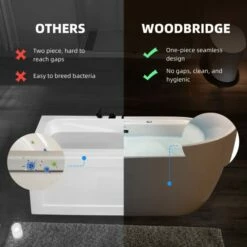 WOODBRIDGE 72" X 35-3/8" Whirlpool And Air Bath Heated Soaking Combination Tub With Adjustable Speed Air Blower And Display Control Panel, White, BJ500 -Woodbridgebath Shop 20230823155055OUQYNEVT thumb 600x600