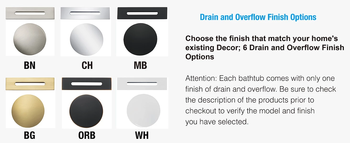 WOODBRIDGE 69 1/4" Acrylic Double Slipper,Pedestal Freestanding Tub With Pre-Drilled 7" Centers Faucet Holes And Brushed Nickel Overflow & Drain Option, B1539 13 WOODBRIDGE 69 1/4" Acrylic Double Slipper,Pedestal Freestanding Tub With Pre-Drilled 7" Centers Faucet Holes And Brushed Nickel Overflow & Drain Option, B1539 - Image 11