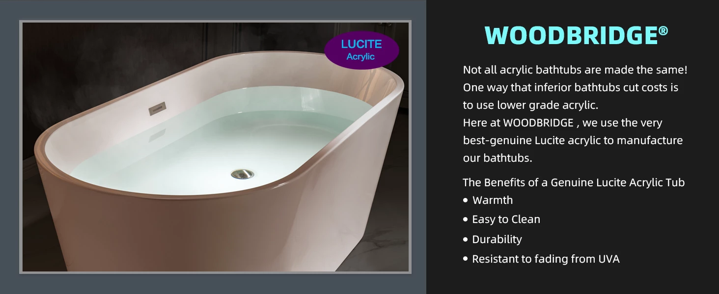WOODBRIDGE 48" Acrylic Freestanding Square Contemporary Soaking Tub With Pre-molded Seat And Chrome Pop-UP Drain And Overflow Option, Black, B1870 21 WOODBRIDGE 48" Acrylic Freestanding Square Contemporary Soaking Tub With Pre-molded Seat And Chrome Pop-UP Drain And Overflow Option, Black, B1870 - Image 19