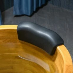 WOODBRIDGE 59" Freestanding Handcrafted Natural Wood Soaking Bathtub With Wood Lid, Wood Seat, Pillow And Chrome Pop Up Drain, WB1018 -Woodbridgebath Shop 2023091111332434R2L4Y1 thumb 600x600