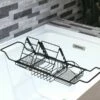 WOODBRIDGE Stainless Steel Extendable Bathtub Caddy Tray In Matte Black Finish With Removable Wine Holder, Book And Phone Rack, Bathcad-MB -Woodbridgebath Shop 20230927101817W80J9K7S thumb 600x600