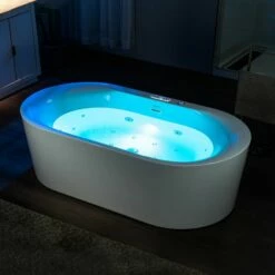 WOODBRIDGE 72" X 35-3/8" Whirlpool Water Jetted And Air Bubble Freestanding Heated Soaking Combination Bathtub With LED Control Panel, BJ600 -Woodbridgebath Shop 20230928105543RCESSC7K thumb 600x600