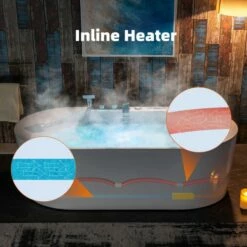 WOODBRIDGE 72" X 35-3/8" Whirlpool Water Jetted And Air Bubble Freestanding Heated Soaking Combination Bathtub With Tub Filler And LED Control Panel, BJ600+F0041CH -Woodbridgebath Shop 20230928110907S3U2V1YS thumb 600x600