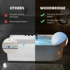 WOODBRIDGE 72" X 35-3/8" Whirlpool Water Jetted And Air Bubble Freestanding Heated Soaking Combination Bathtub With Tub Filler And LED Control Panel, BJ600+F0041CH -Woodbridgebath Shop 20230928111013CHBWEID9 thumb 600x600