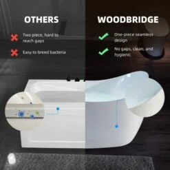 WOODBRIDGE 71" X 31-1/2" Whirlpool Water Jetted And Air Bubble Freestanding Heated Soaking Combination Bathtub With LED Control Panel, BJ700 -Woodbridgebath Shop 202309281631296K048EFO thumb 600x600