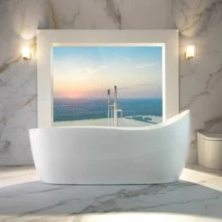 WOODBRIDGE 71" X 31-1/2" Whirlpool Water Jetted And Air Bubble Freestanding Heated Soaking Combination Bathtub With LED Control Panel, BJ700 -Woodbridgebath Shop 20230928163218U4530U2V thumb 600x600