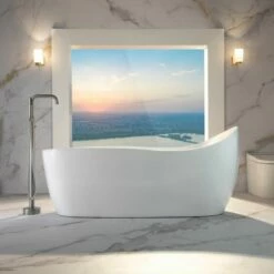 WOODBRIDGE 71" X 31-1/2" Whirlpool Water Jetted And Air Bubble Freestanding Heated Soaking Combination Bathtub With LED Control Panel, BJ700 -Woodbridgebath Shop 20230928163224ZVMJJYRB thumb 600x600