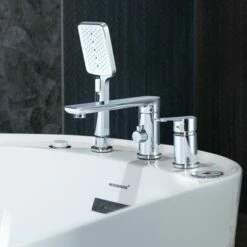 WOODBRIDGE 71" X 31-1/2" Whirlpool Water Jetted And Air Bubble Freestanding Heated Soaking Combination Bathtub With Tub Filler And LED Control Panel, BJ700+F0042CH -Woodbridgebath Shop 20230928164544UPQM1FIN thumb 600x600