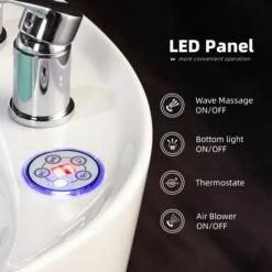 WOODBRIDGE 71" X 31-1/2" Whirlpool Water Jetted And Air Bubble Freestanding Heated Soaking Combination Bathtub With Tub Filler And LED Control Panel, BJ700+F0042CH -Woodbridgebath Shop 20230928164636XBW51YQ3 thumb 600x600