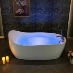 WOODBRIDGE 71" X 31-1/2" Whirlpool Water Jetted And Air Bubble Freestanding Heated Soaking Combination Bathtub With Tub Filler And LED Control Panel, BJ700+F0042CH -Woodbridgebath Shop 2023092816472582DL035P thumb 600x600